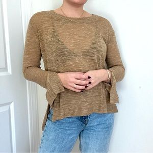 Zara Marled Camel Knit Pullover Sweater